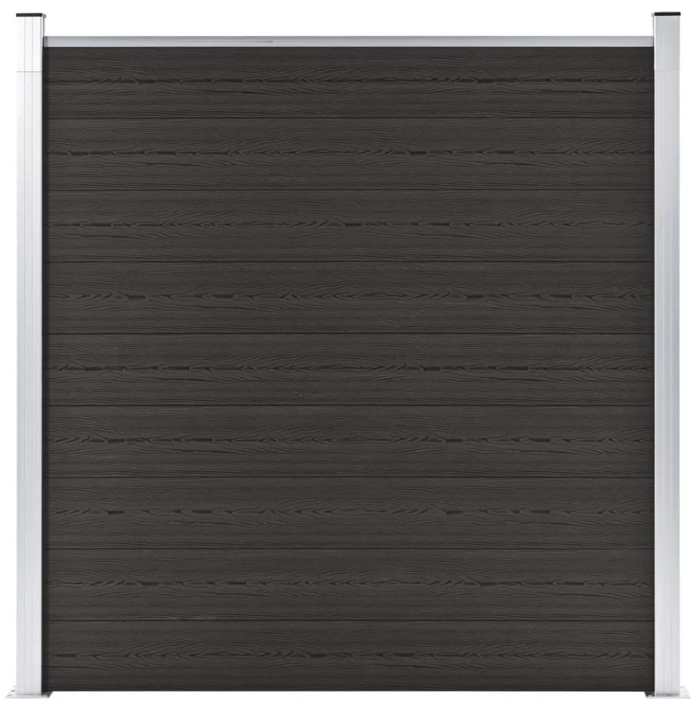vidaXL Panou de gard, negru, 180x186 cm, WPC