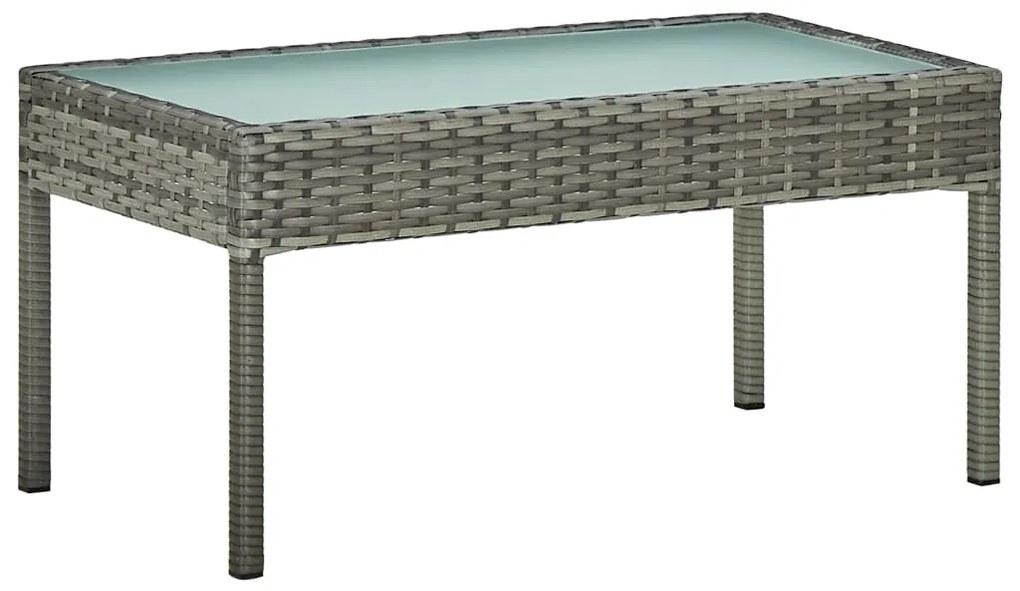 45787 vidaXL Set mobilier de grădină cu perne, 4 piese, gri, poliratan