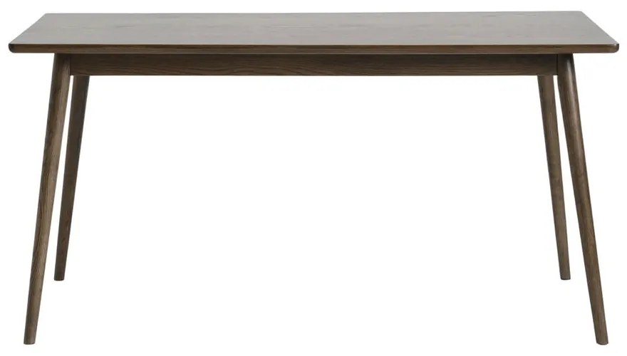 Masă de dining maro extensibilă cu blat cu aspect de lemn de stejar 150x90 cm Barrali – Unique Furniture