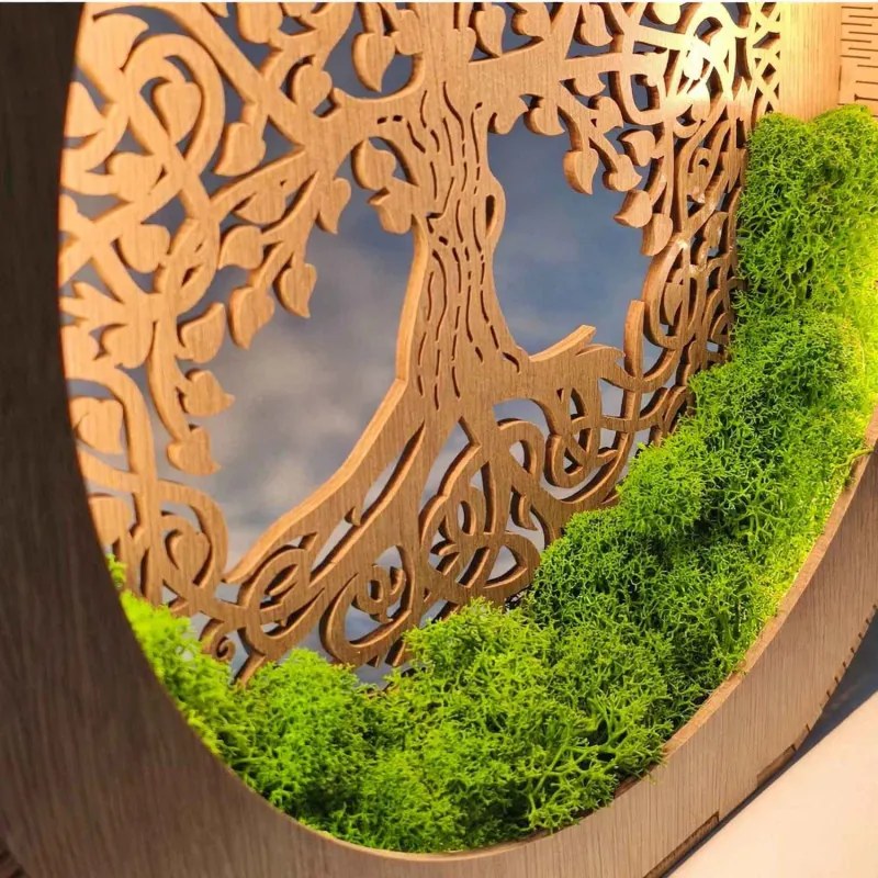 SENTOP | Lampă de masă Arborele Vieții cu mușchi | ZIVENA