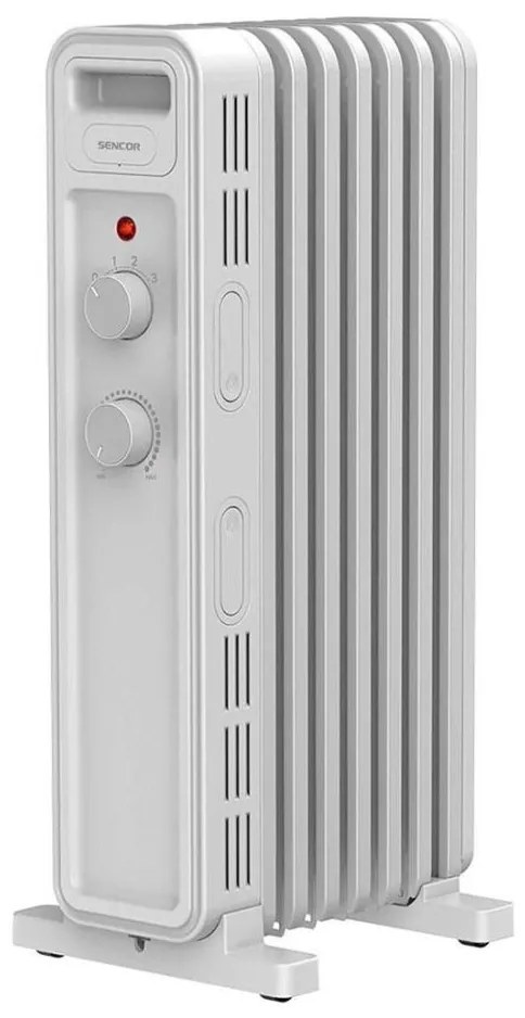 Sencor - Radiator cu ulei, 7 secțiuni, 600/900/1500 W, 230 V, alb