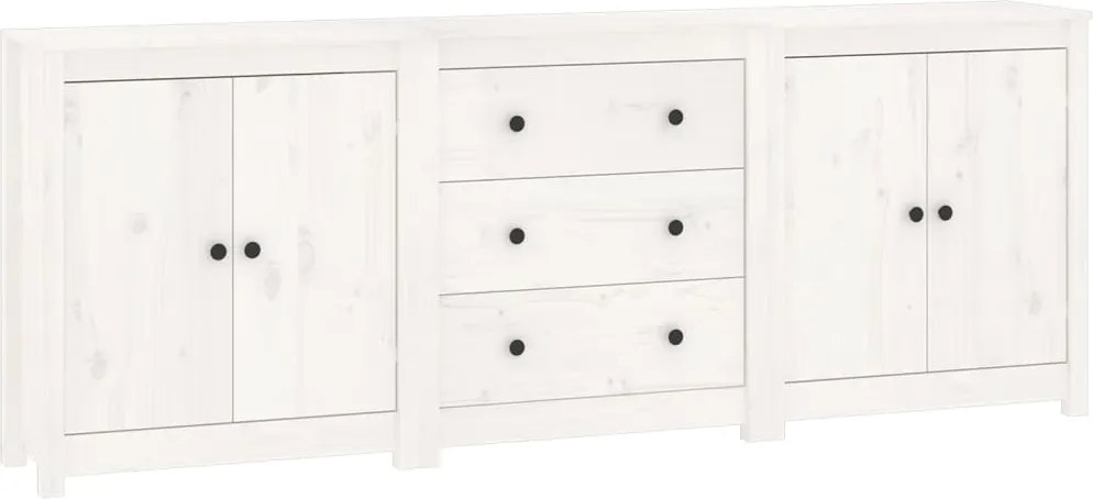 vidaXL Servantă, alb, 210x35x80 cm, lemn masiv de pin