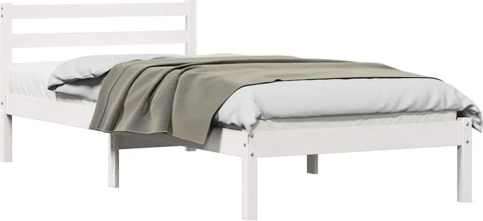 vidaXL Cadru de pat Alb 225,5 x 85,5 x 69,5 cm Lemn de pin masiv