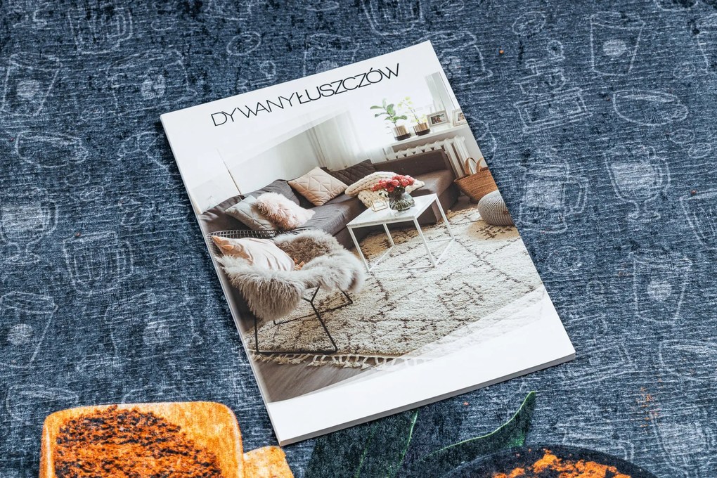 ANDRE 2811 covor lavabil linguri, bucatarie, anti-alunecare - gri / bej