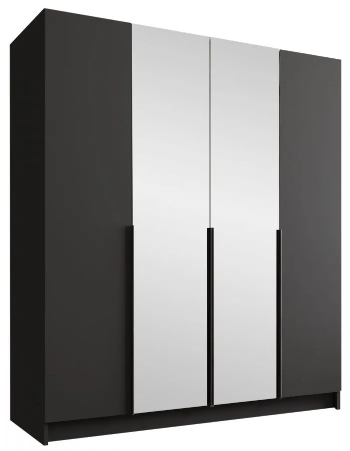 Dulap de haine Sezalos II (Negru) (cu oglindă). 1105822