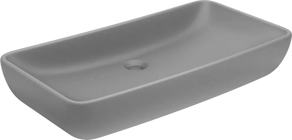 vidaXL Chiuvetă dreptunghiulară lux gri deschis mat 71x38 cm ceramică