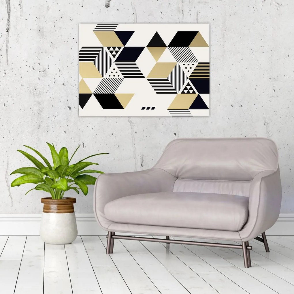 Tablou pe sticlă - Forme geometrice N⁰1 (70x50 cm)