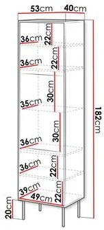 Vitrină Hermano (Negru + Nuc warnia) . Promo -16%. 1106295