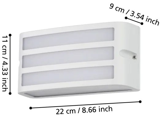 Aplică de exterior CAMARDA 1xLED/40W/230V alb IP54 Eglo 900809