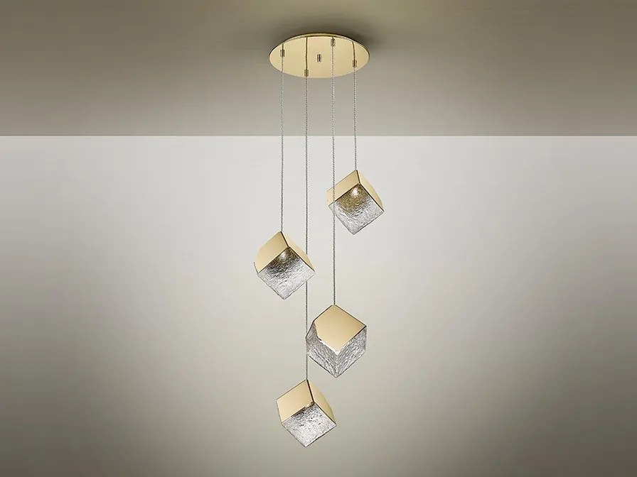 Lustra suspendata cu 4 Pendule design decorativ Priscila aurie
