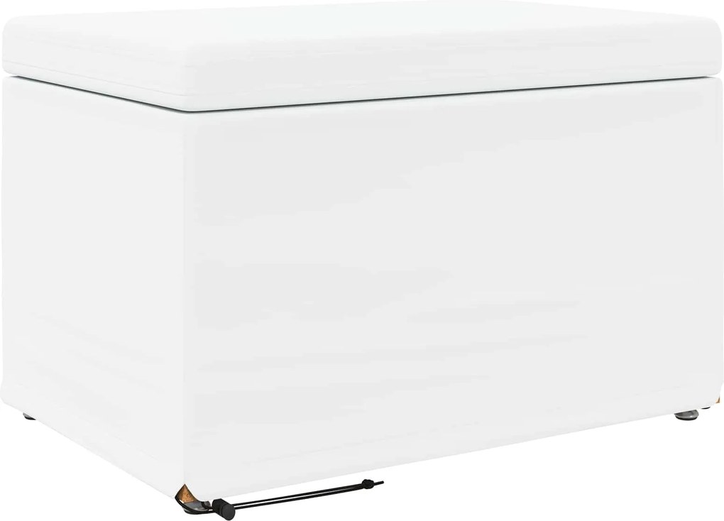 vidaXL Taburet Alb 61 x 41 x 40 cm Piele ecologică și lemn stratificat