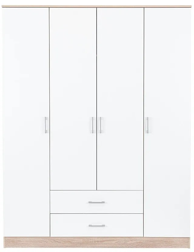 Dulap Miami 160x205 cm alb-stejar sonoma