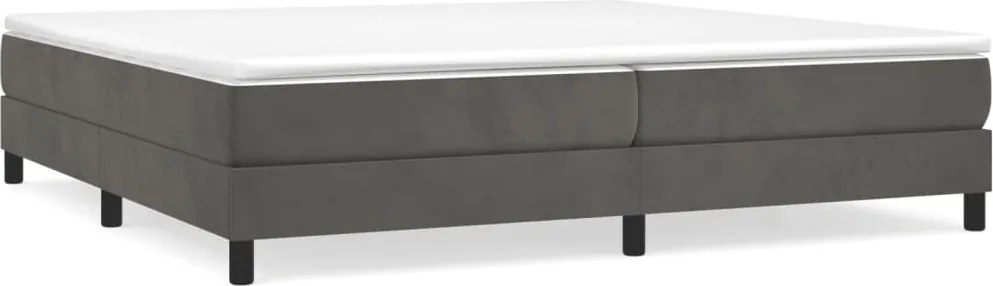 vidaXL Cadru de pat cu arcuri, gri închis, 200x200 cm, catifea