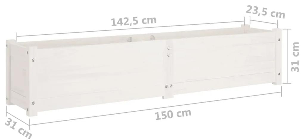 Straturi inaltate gradina 2 buc alb 150x31x31cm, lemn masiv pin 2, Alb