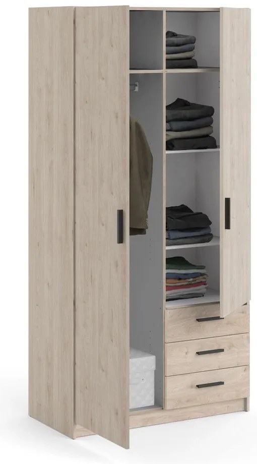 Șifonier în culoare naturală cu aspect de lemn de stejar 99x200 cm Sprint – Tvilum