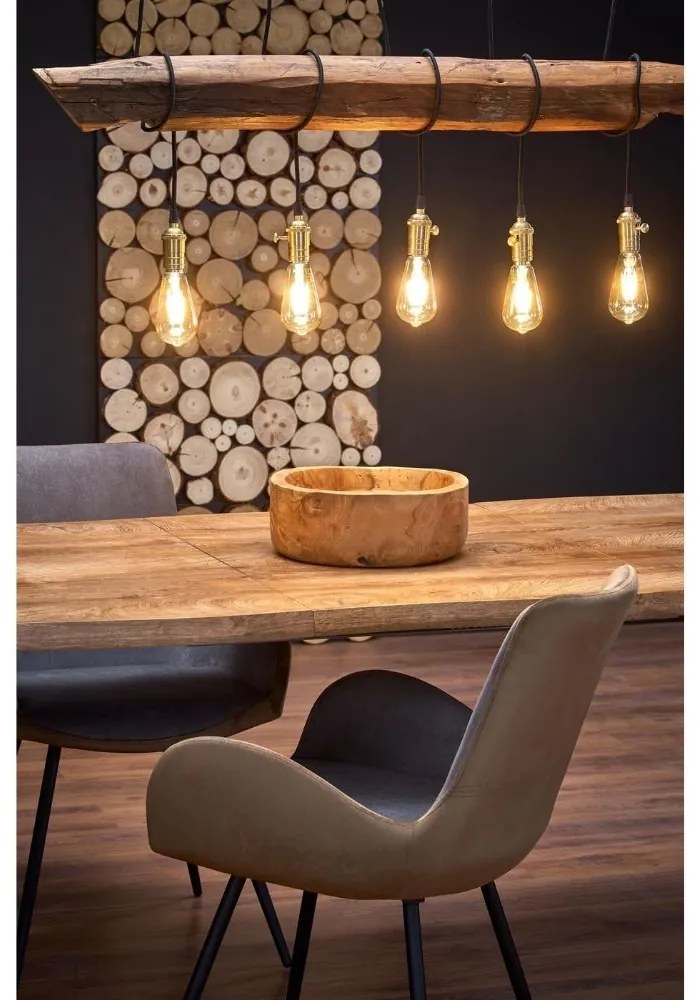 Masa de bucaterie Dickson, lemn natural/negru