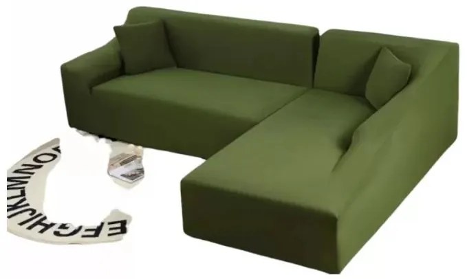 Set 2 huse elastice moderne pentru coltar, marime: M+L, verde, HES-31