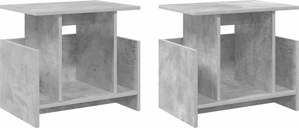 vidaXL Support TV 2 pcs Gri din beton 50 x 35 x 45 cm Lemn compozit