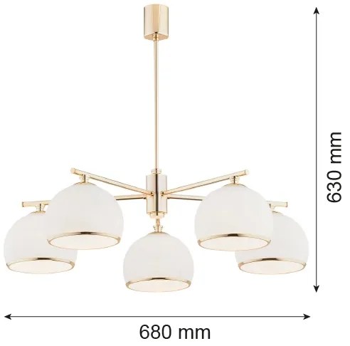 Lustră pe tijă Argon 2088 MARBELLA 5xE27/15W/230V alămie