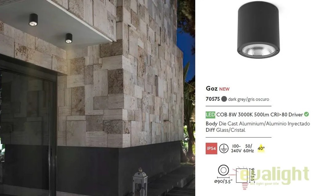 Spot LED aplicat iluminat exterior GOZ 70575