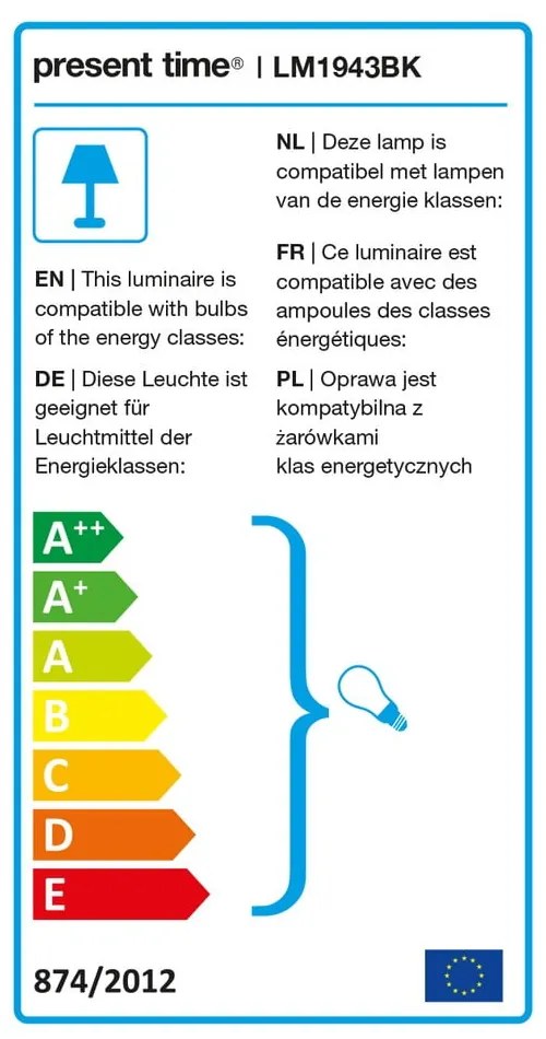 Lampadar cu structură metalică Leitmotiv Fit, negru