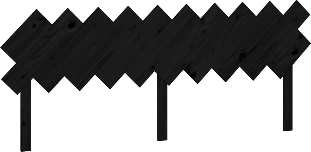 vidaXL Tăblie de pat, negru, 196x3x80,5 cm, lemn masiv de pin