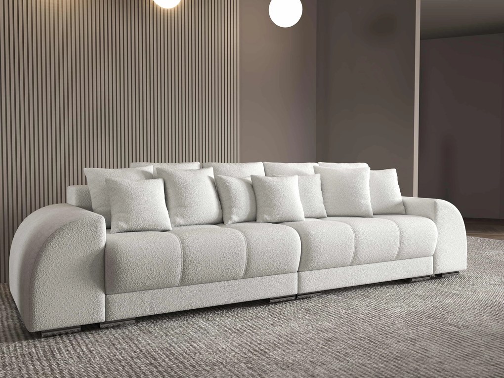 Canapea extensibilă dumonde cu 2 lăzi de depozitare si sezut confortabil din spuma high-density, Verona Euphoria Ivory 310x100 cm