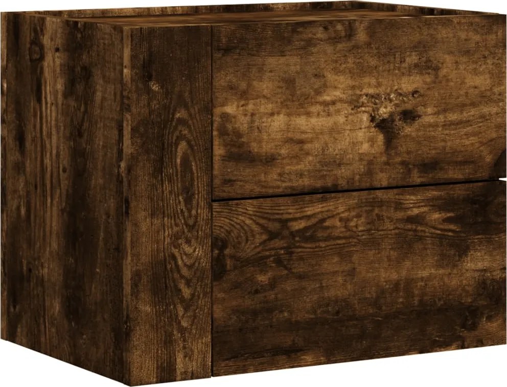 vidaXL Noptieră de perete, stejar fumuriu, 45x30x35 cm