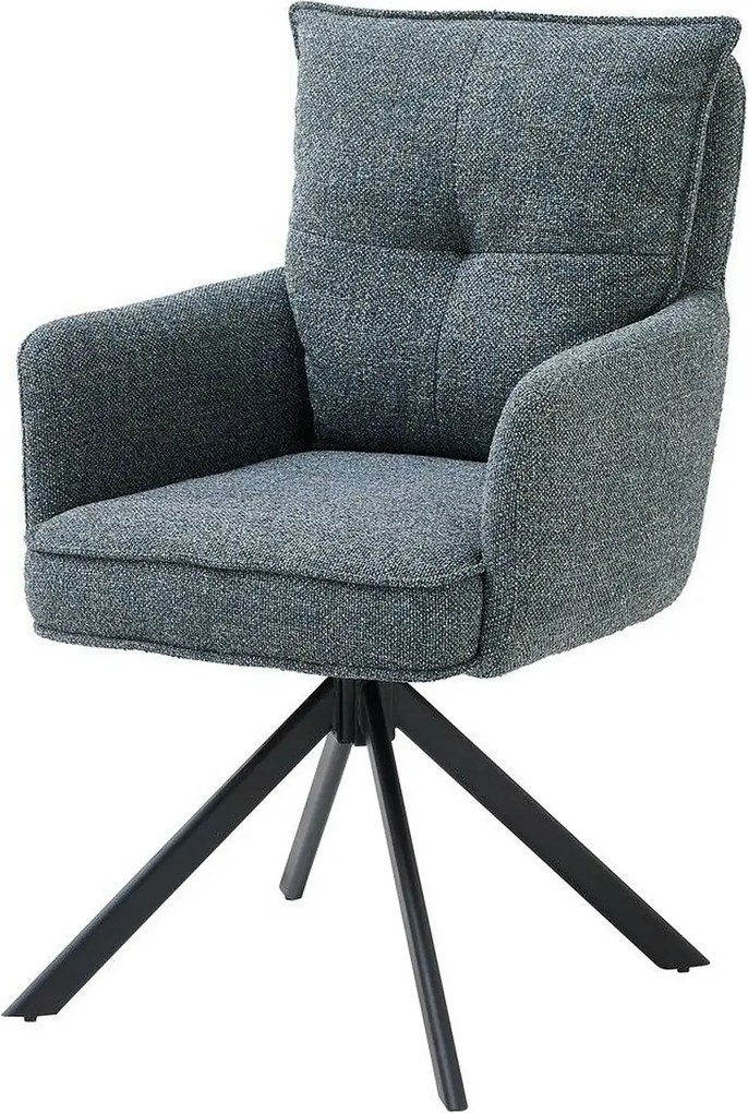 Scaun SOFIA, gri inchis/negru, stofa clasica/metal, 61x66x93 cm