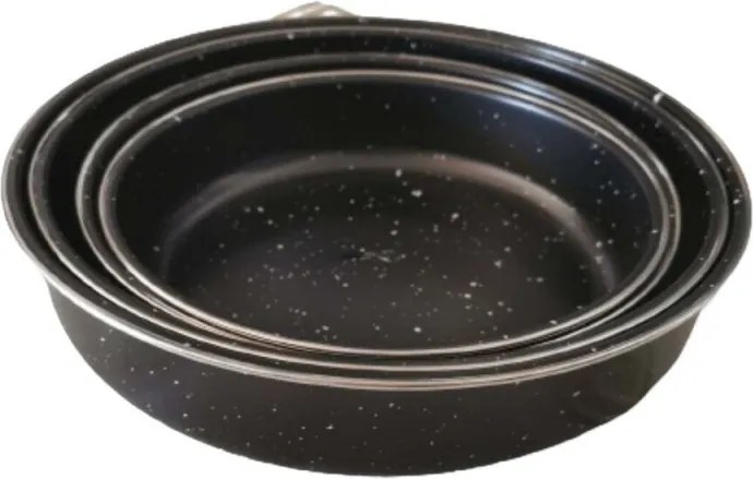 Set de 4 tăvi de copt Rosberg R51222MR, 24/26/30/32 cm, acoperire antiaderentă cu aspect de marmură, fără PFOA, negru