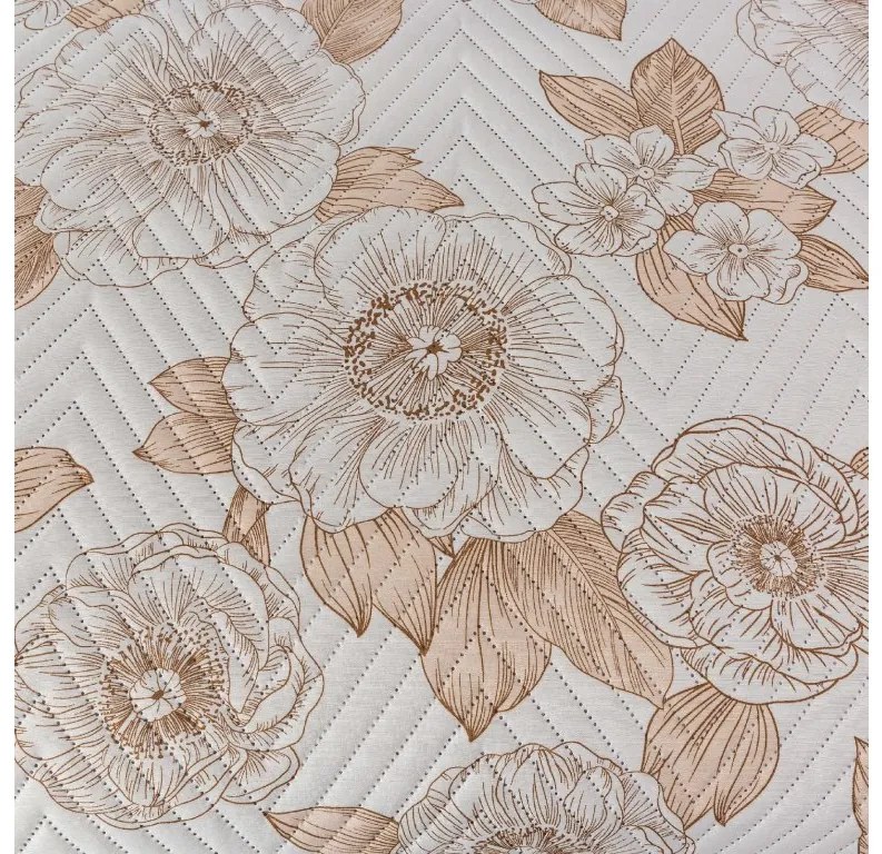 Cuvertura de pat PETALIS crem / maro Dimensiune: 220 x 240 cm