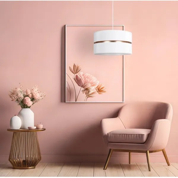 Lustră pe cablu Duolla DUO 1xE27/15W/230V d. 40 cm alb/auriu