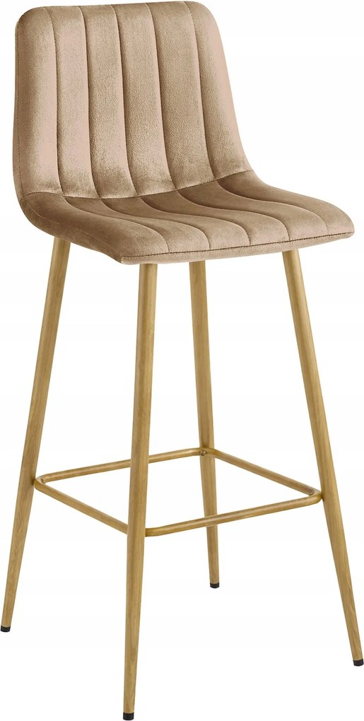 Scaun Bar Zargo Catifea Maro , Picioare Metalice Finisaj Lemn
