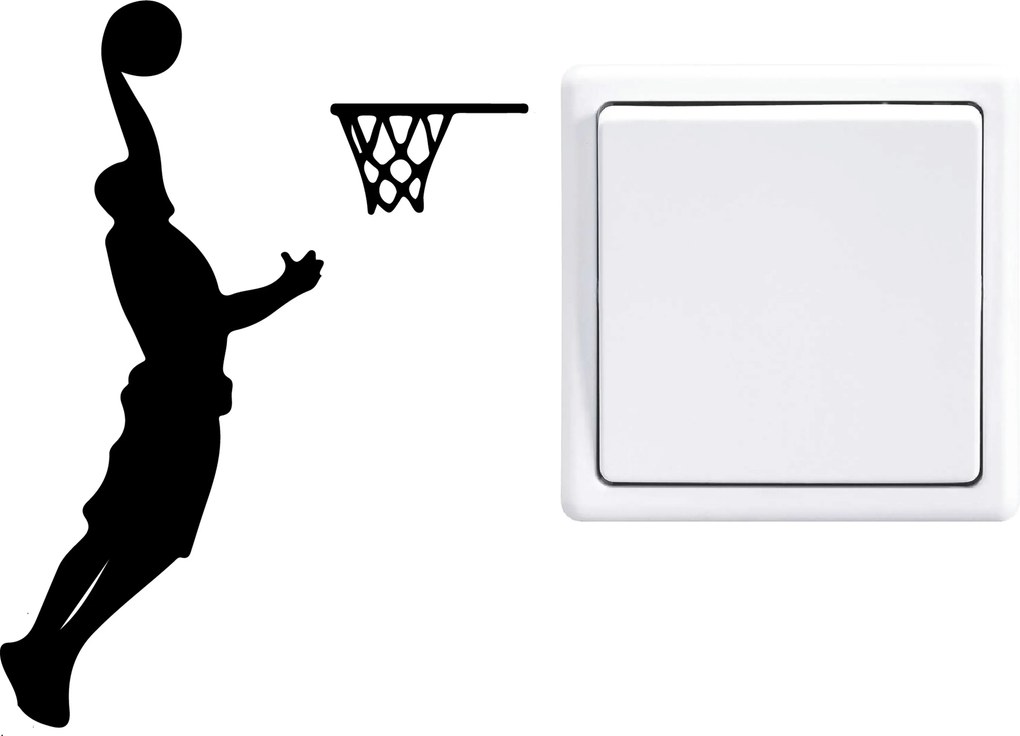 GLIX Basketball player - autocolant de perete Negru 9 x 12 cm