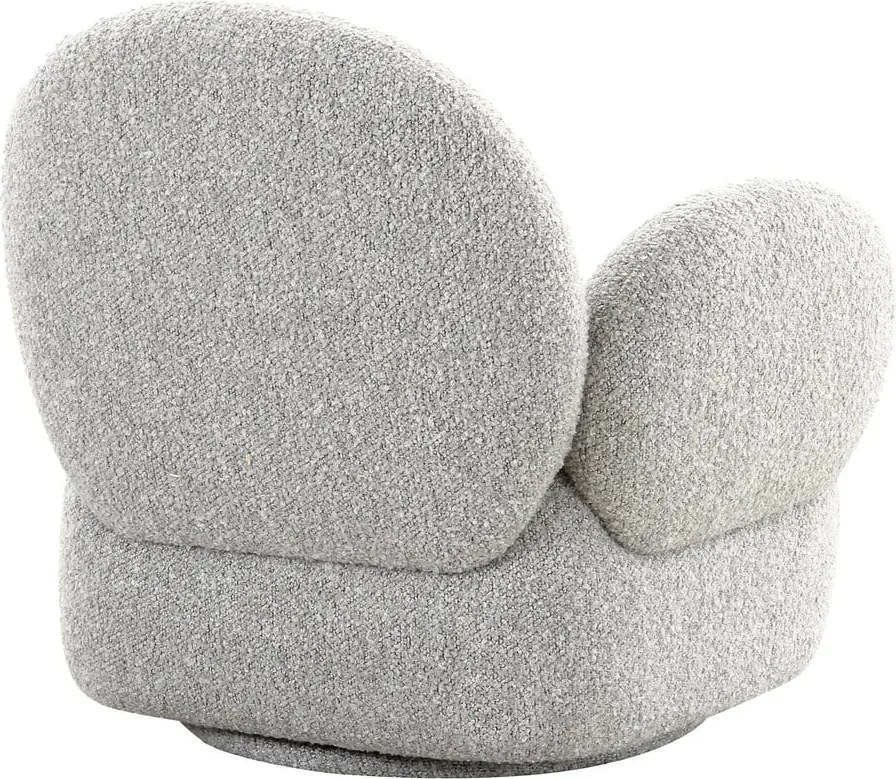 Fotoliu gri deschis cu tapițerie din țesătură bouclé Messina – House Nordic