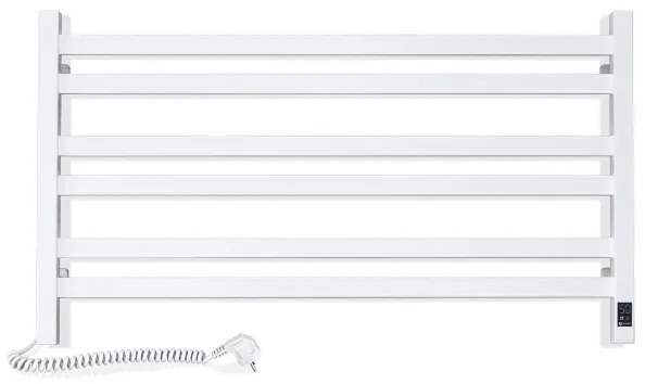 Radiator de baie tip scară AVANGARD, cu termostat, 300W/230V, 50,6 cm, IP44, alb, stânga