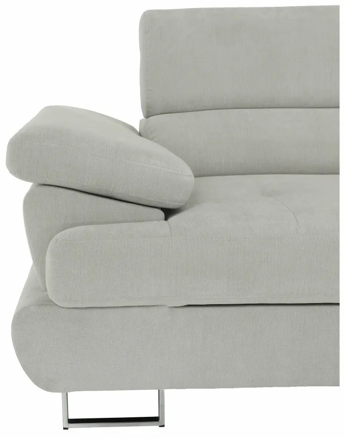 Colţar, material textil gri deschis, model dreapta, BUTON P