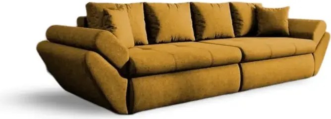 Canapea extensibilă dumonde cu ladă de depozitare si sezut confortabil din spuma high-density, Loana Enjoy Mango 300x100 cm