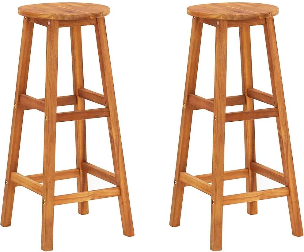 vidaXL Scaune de bar, 2 buc., lemn masiv de acacia