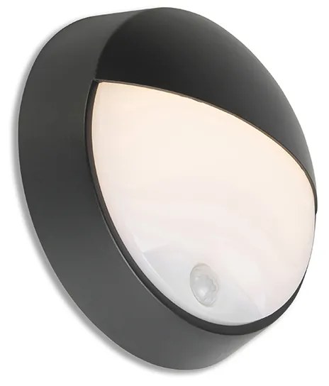 Lampă de perete exterioară neagră cu LED cu senzor de mișcare IP54 - Hortus