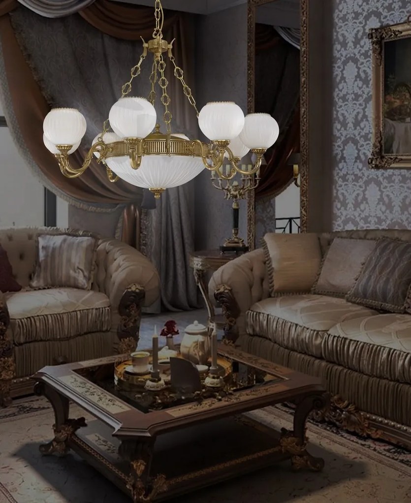 Candelabru clasic din alama 8+3 design italian 9350