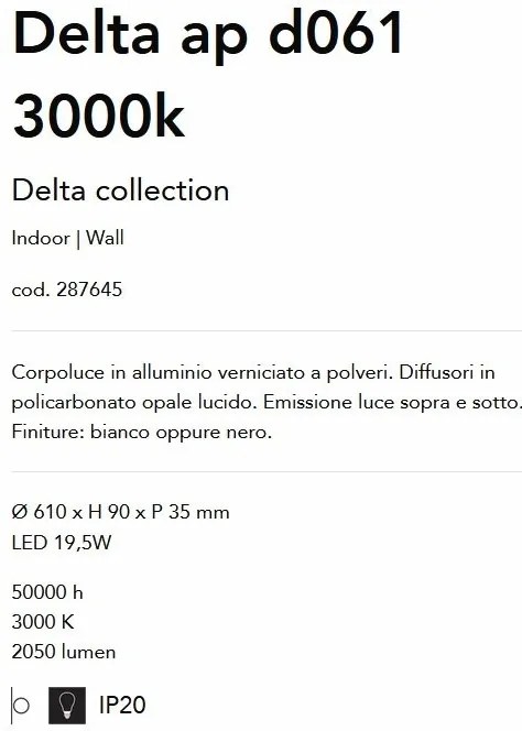 Aplica LED iluminat ambiental Delta ap d061 3000k