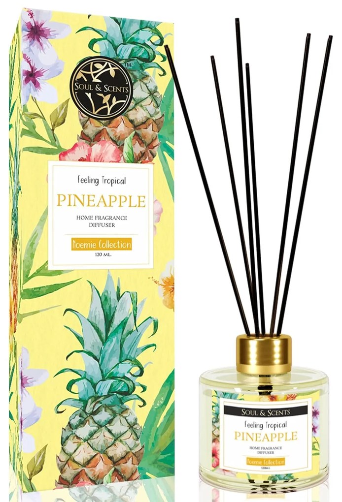 Odorizant camera cu betisoare PINEAPPLE, SS India, 120 ml