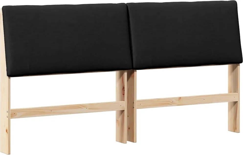 vidaXL Tăblie tapițată Negru 180 cm Lemn de pin masiv