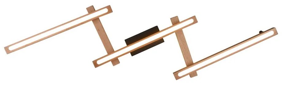Plafonieră neagră/în culoare naturală LED cu control prin telecomandă 10x180 cm Bellari – Trio