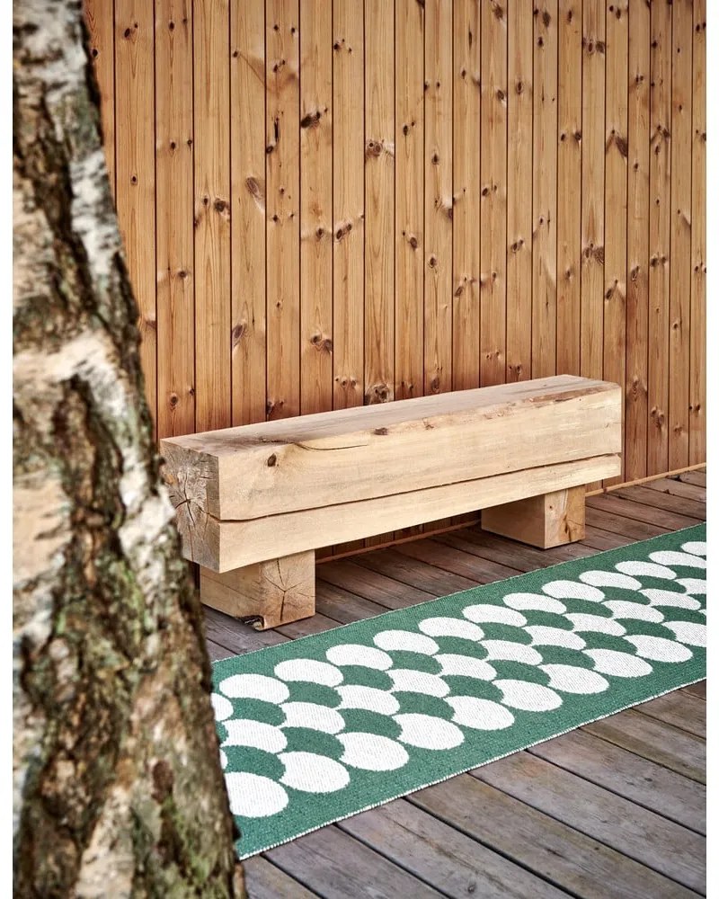 Covor tip traversă pentru interior și exterior verde/crem 70x150 cm Poppy Oregano – Pappelina