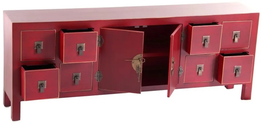 Comodă roșie joasă 130x50,5 cm Oriente – Ixia