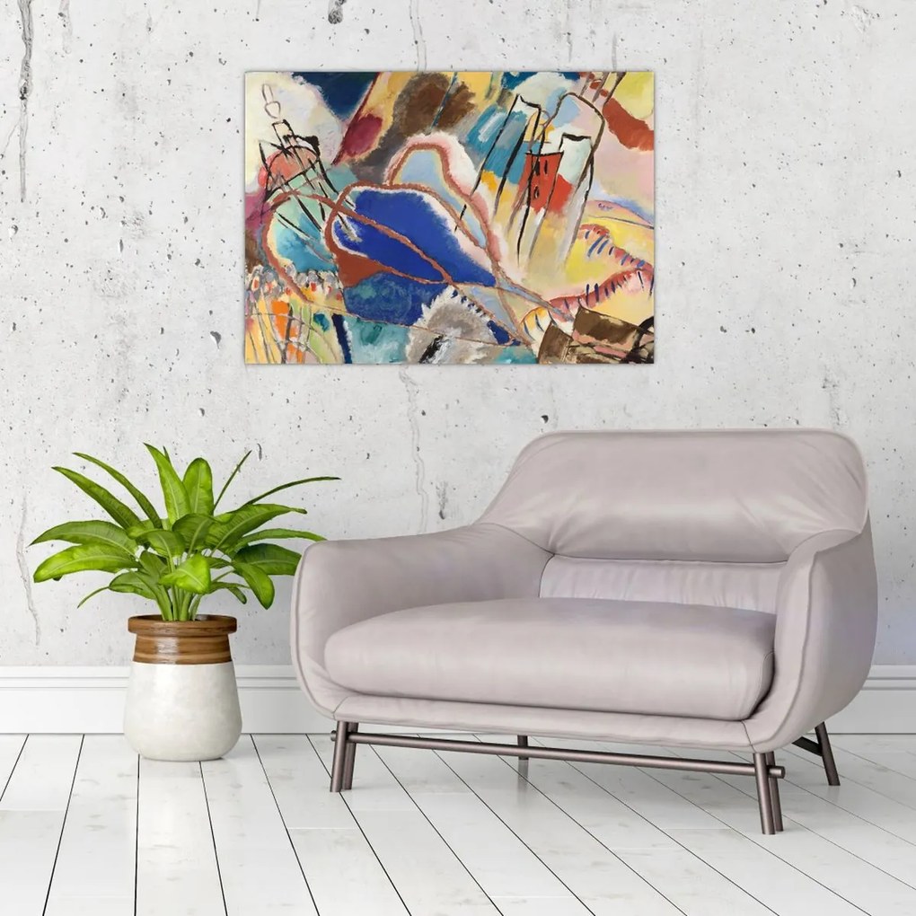 Tablou pe sticlă -  Vasily Kandinsky, Improvisation No. 30 (Cannons), reproducere (70x50 cm)