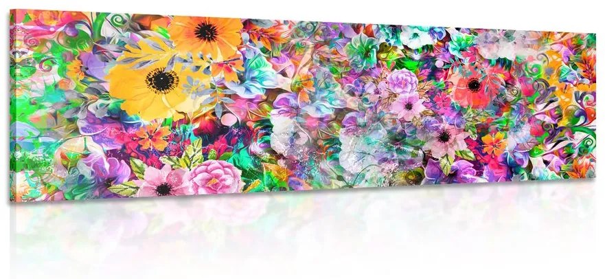Tablou flori în design colorat