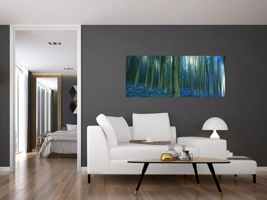 Tablou - Pădure albastră (120x50 cm)
